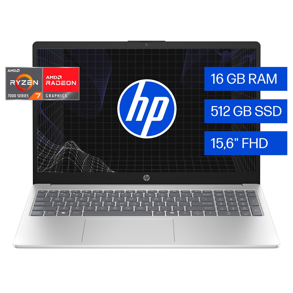 Laptop HP 15-fc0371la Ryzen7-7730U 16GB, SSD 512GB, 15.6", FreeDos (D5MN1LA)