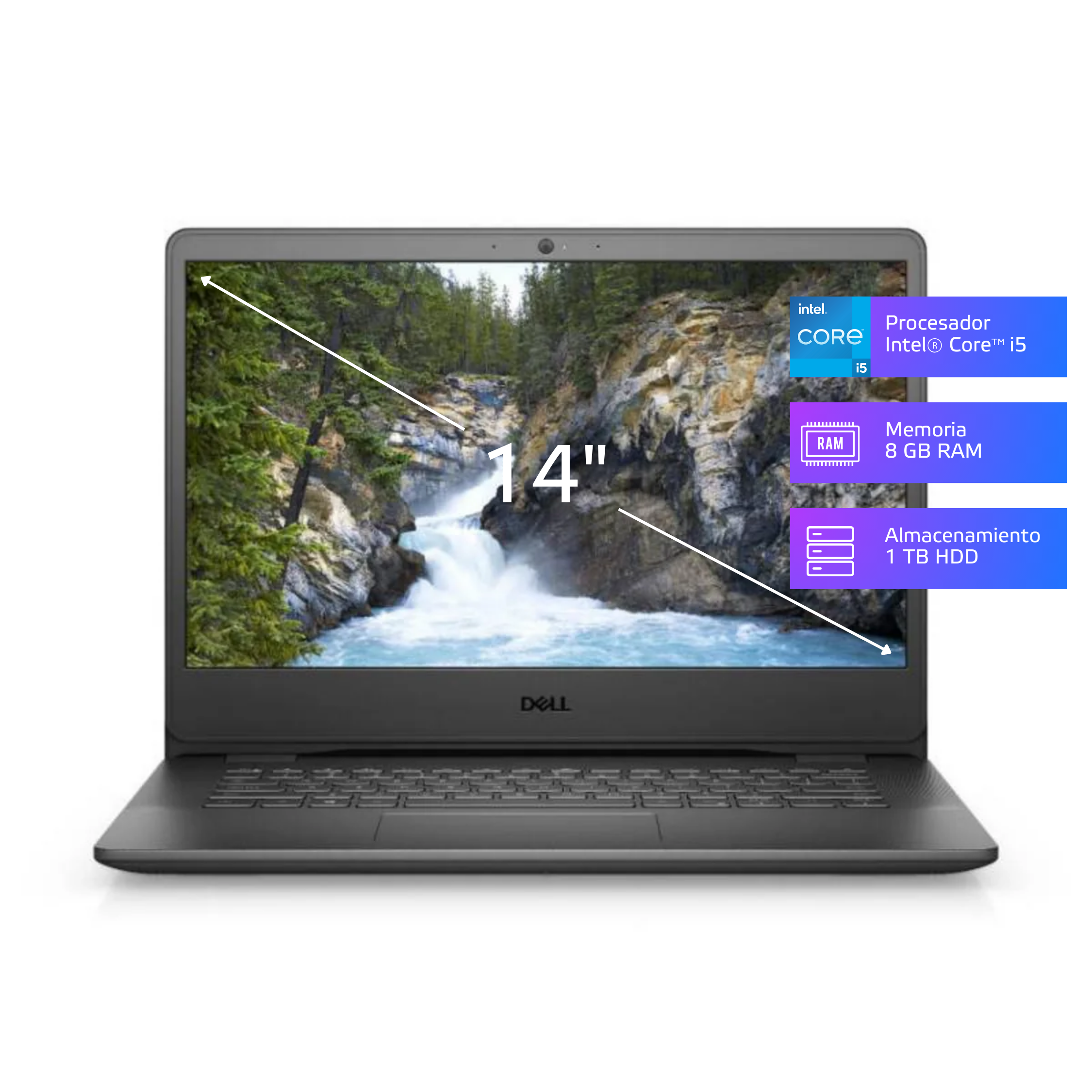 Laptop Dell Vostro 3400 Core i5-1135G7 8GB, 1TB HDD, 14", Windows 10Pro