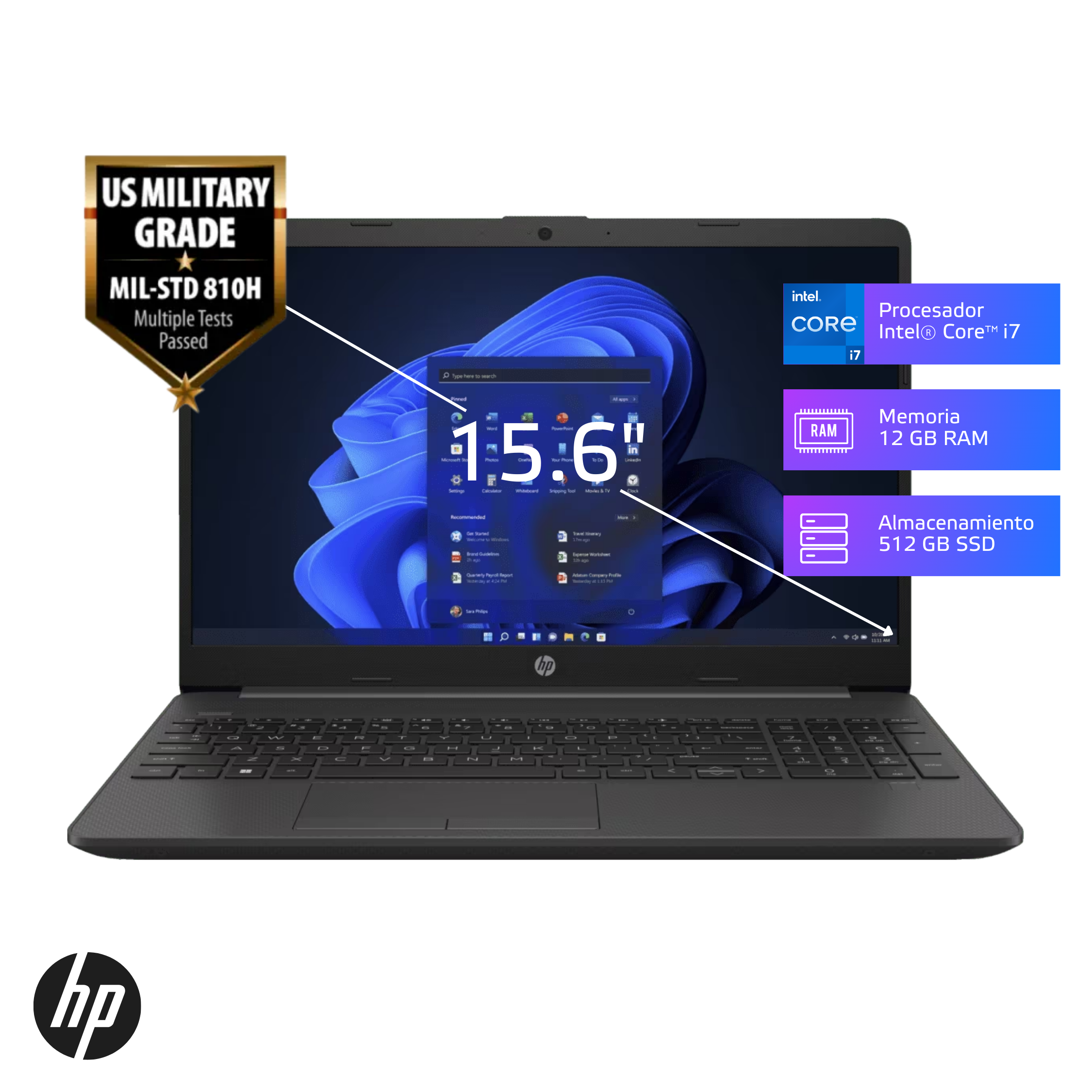 Laptop HP 250 G10 Core i7-1355U 12GB, 512GB SSD, 15.6" HD, FreeDos (9S8U5LA)