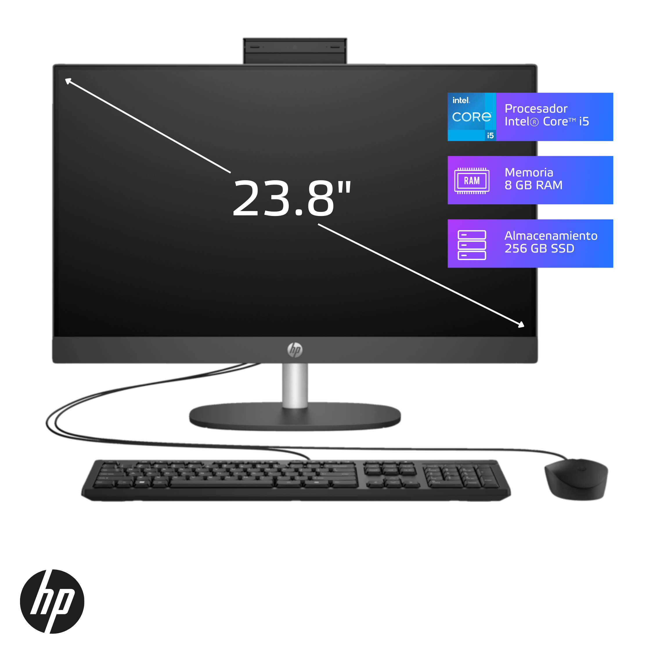 All In One HP ProOne 240 G10 Core i5-1335U 8GB, SSD 256GB, 23.8", FreeDos (9P4K3LA)