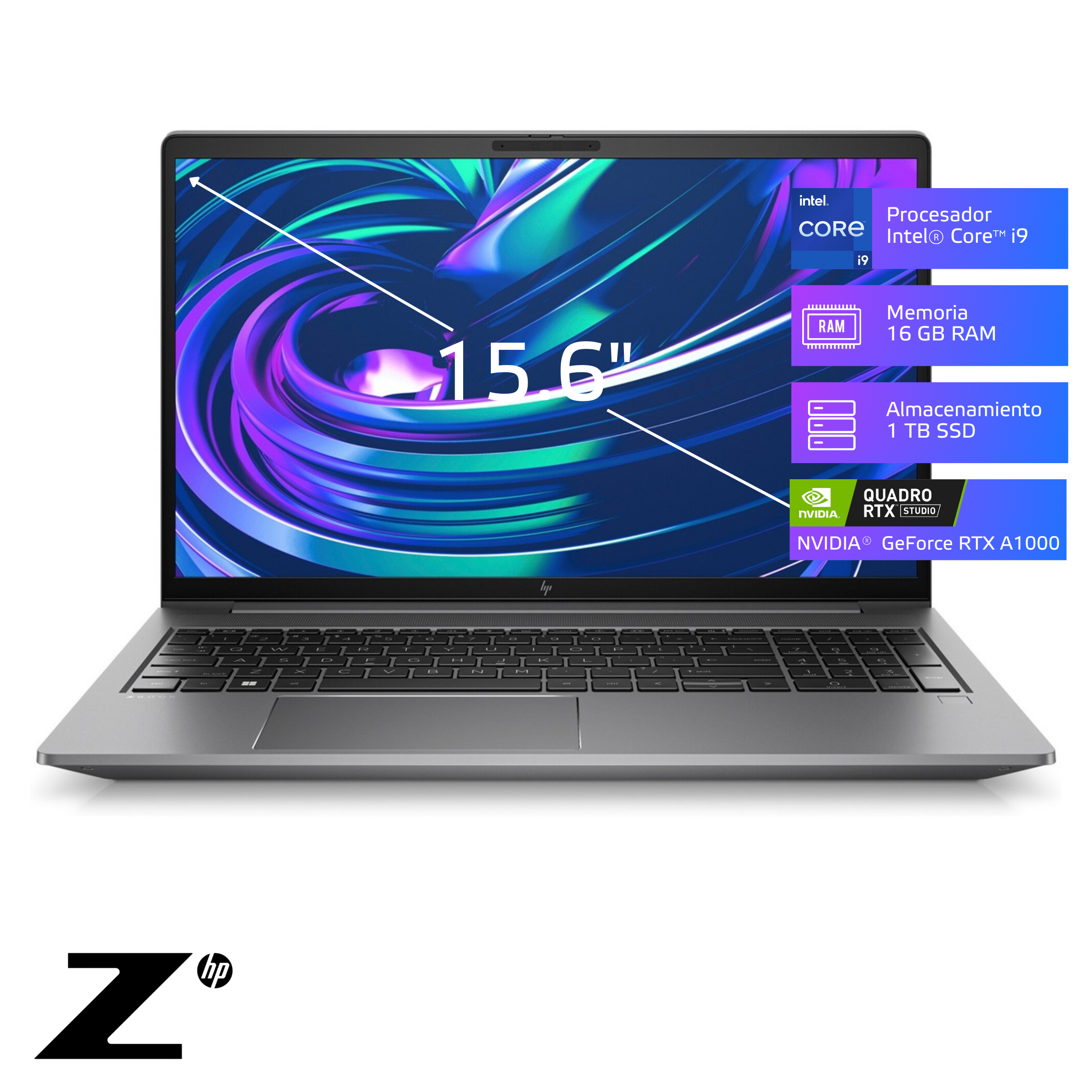 Laptop HP ZBook Power G10 Core i9-13900H 16GB RAM, SSD 1TB, RTX A1000 6GB, 15.6", Windows 11 Pro (977F9LT)