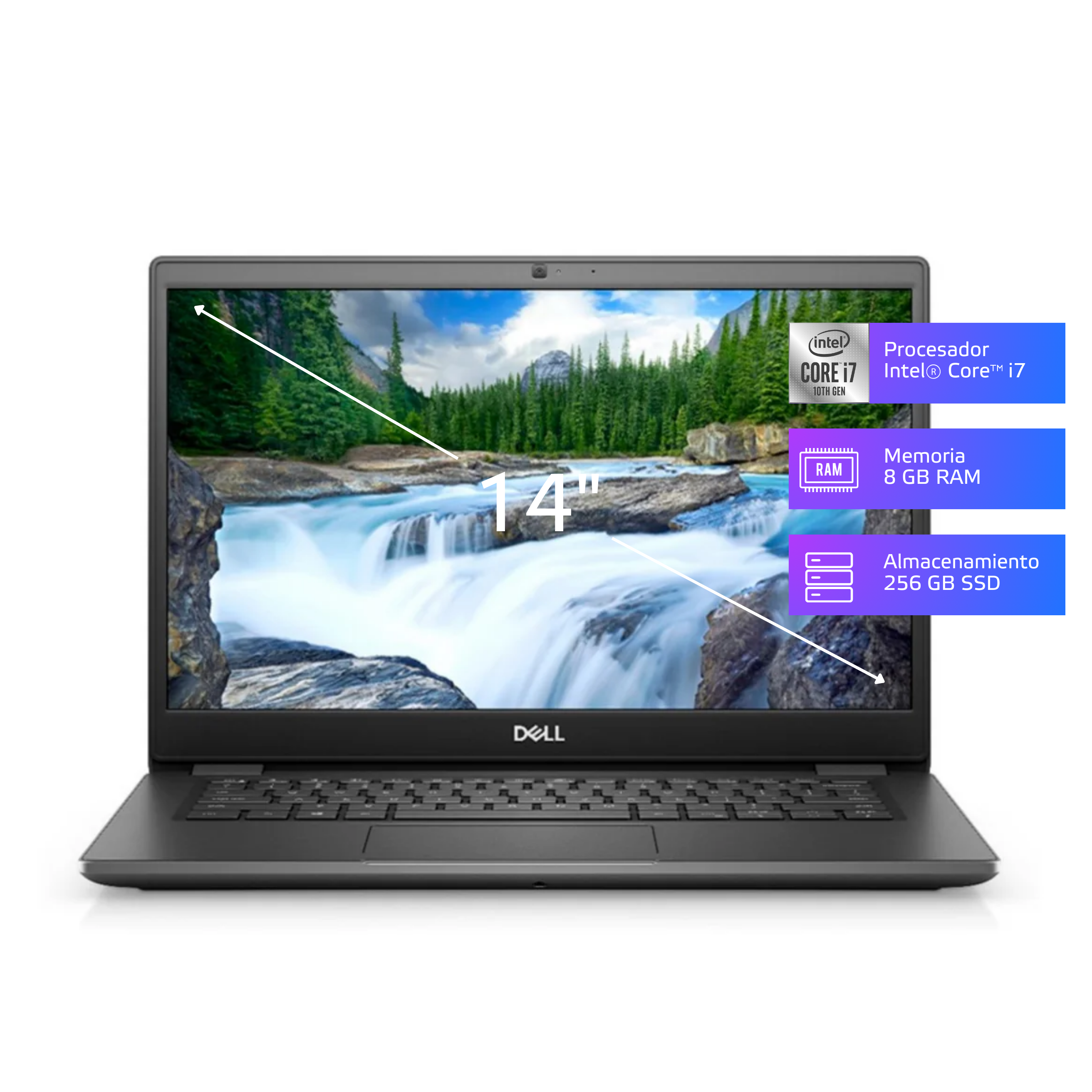 Laptop Dell Latitude 3410 Core i7-10510U 8GB, 256GB SSD, 14", FreeDos