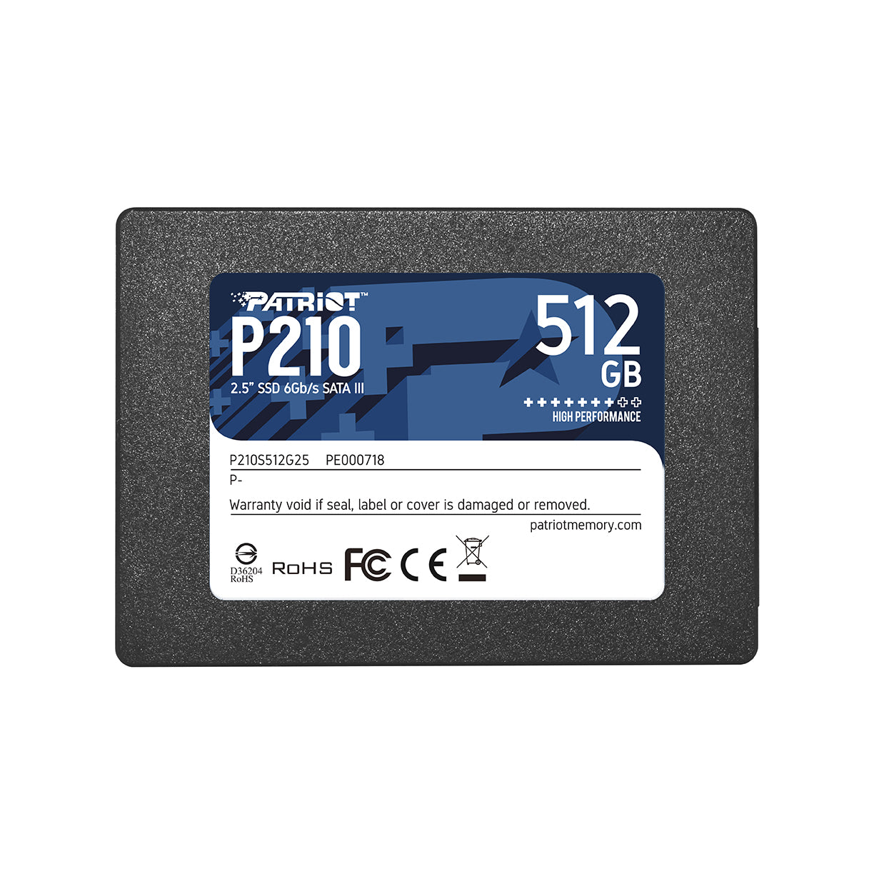 Disco duro solido Patriot P210 512GB Sata 2.5" (P210S512G25)