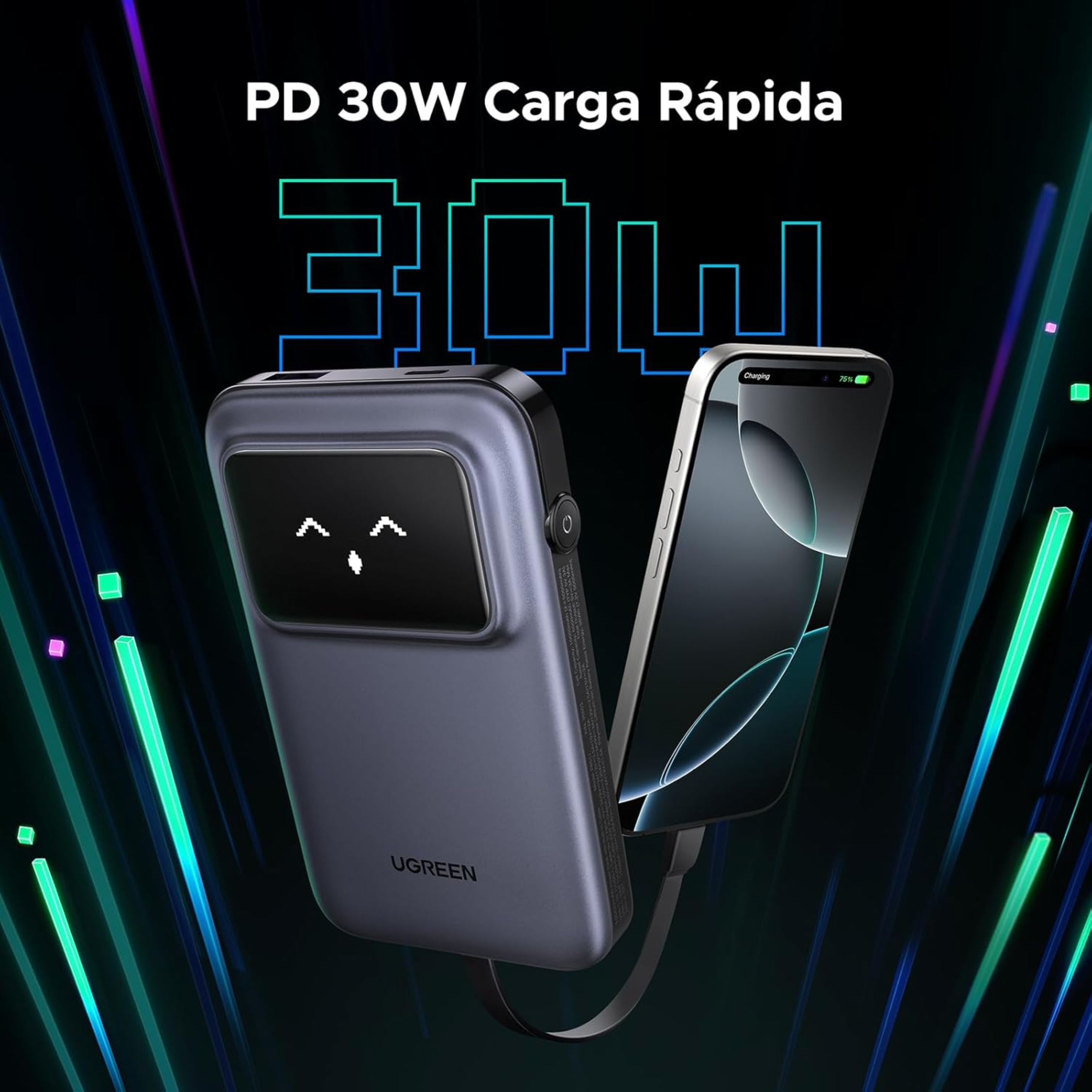 Power Bank UGREEN PB511 USB-C 10,000mAh Carga Rápida 30W (35603)