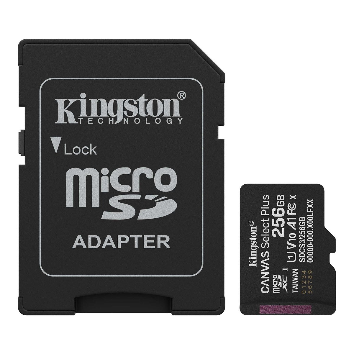 Memoria MicroSD Kingston SDCS3/256GB Canvas Select Plus 150MB/s Clase 10