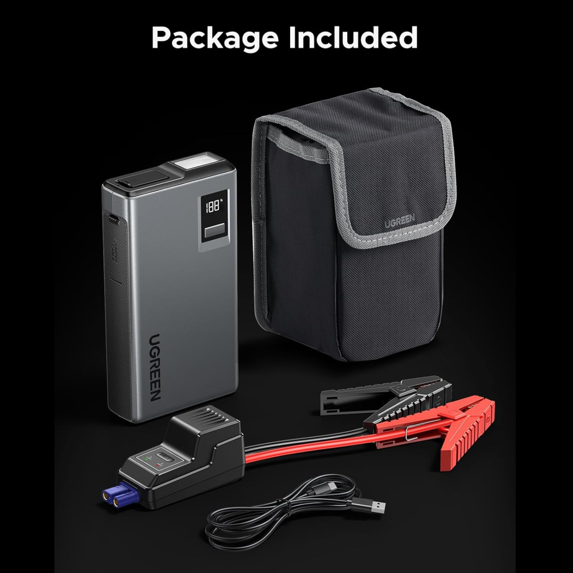 Arrancador de batería portátil 1000A UGREEN ES702 con PowerBank 12000 mAh (35977)