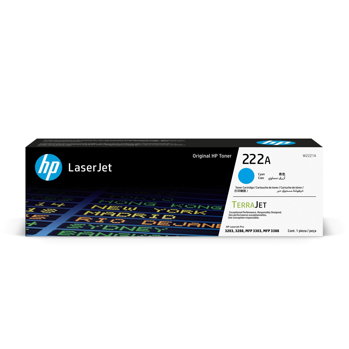 Toner HP W2221A (222A) LJ M3303 Cyan 1,200 PGS