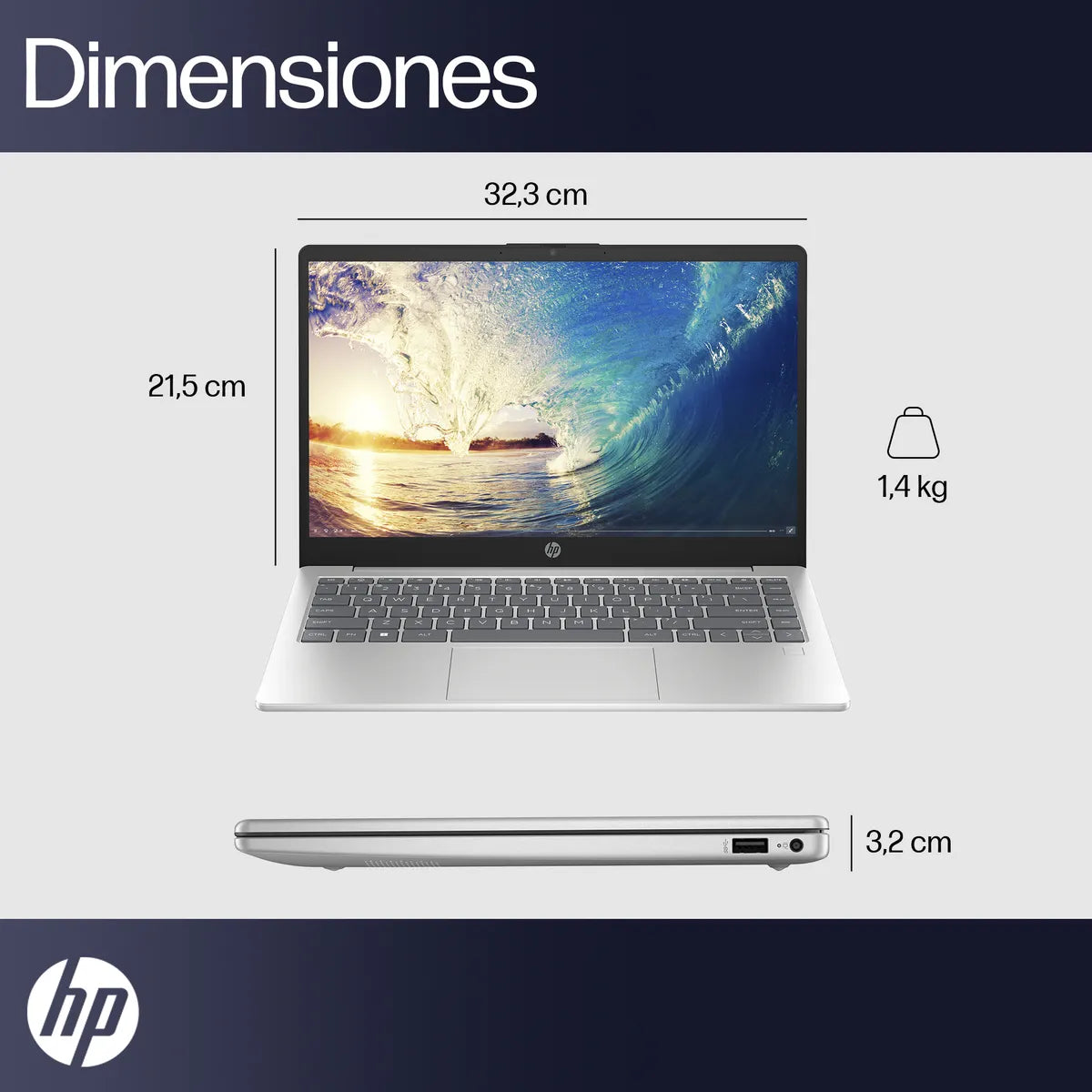 Laptop HP 14-ep1001la Core Ultra 5 125H 8GB, 512GB SSD, 14" FHD, Windows 11 (A38P2LA)