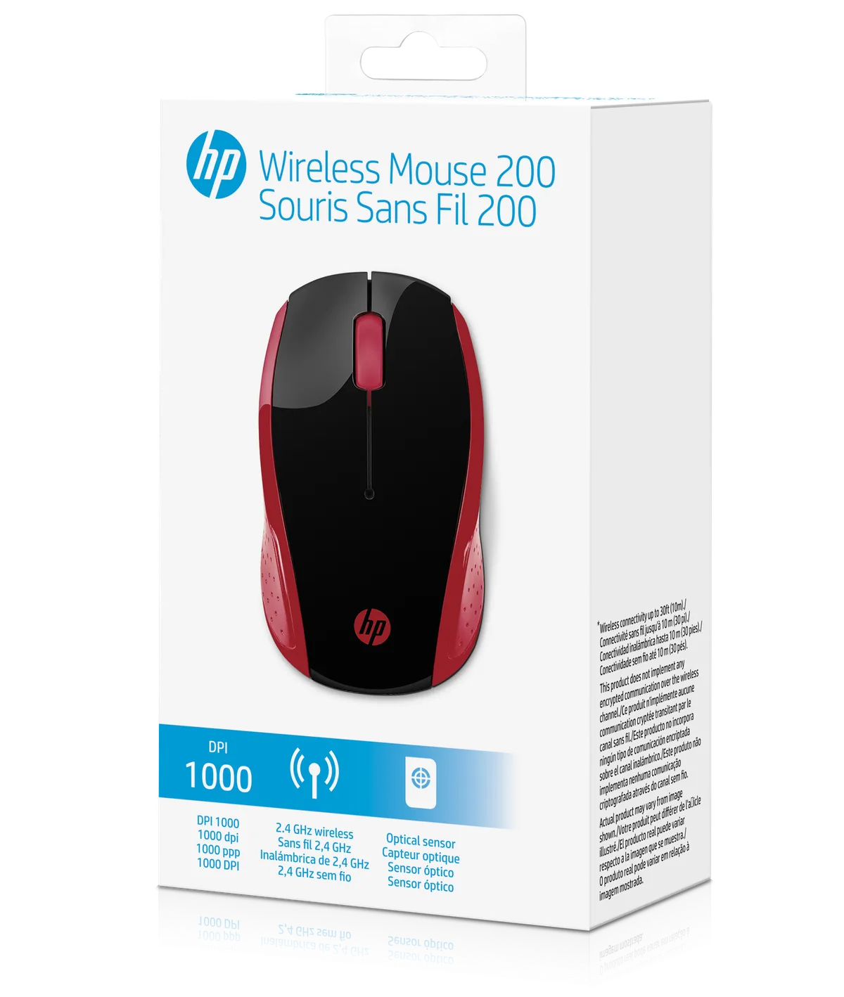 Mouse Inalámbrico HP 200 Rojo (2HU82AA)