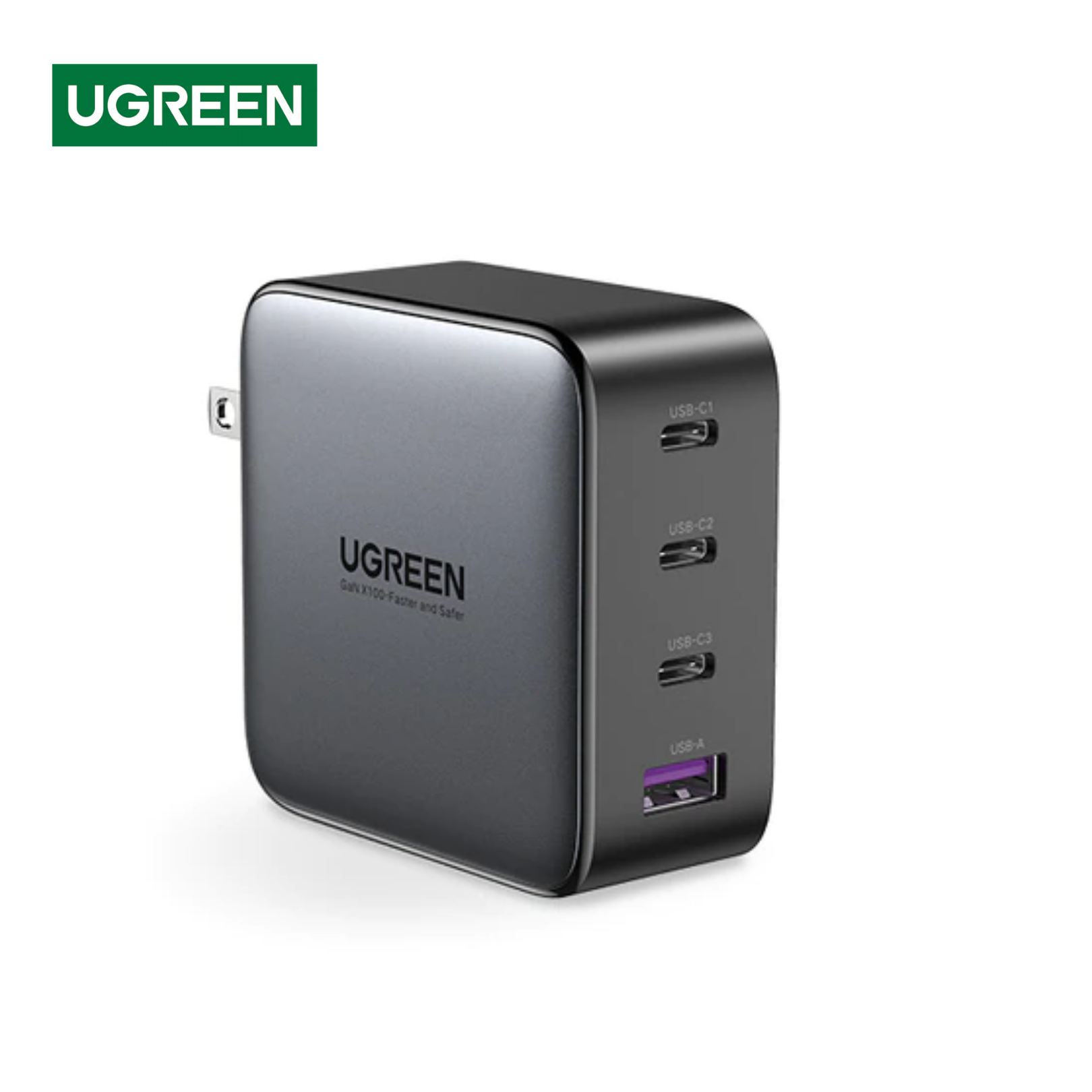 Cargador Ugreen Nexode GaN 100W de carga rápida 3 USB-C + 1 USB-A (40737)