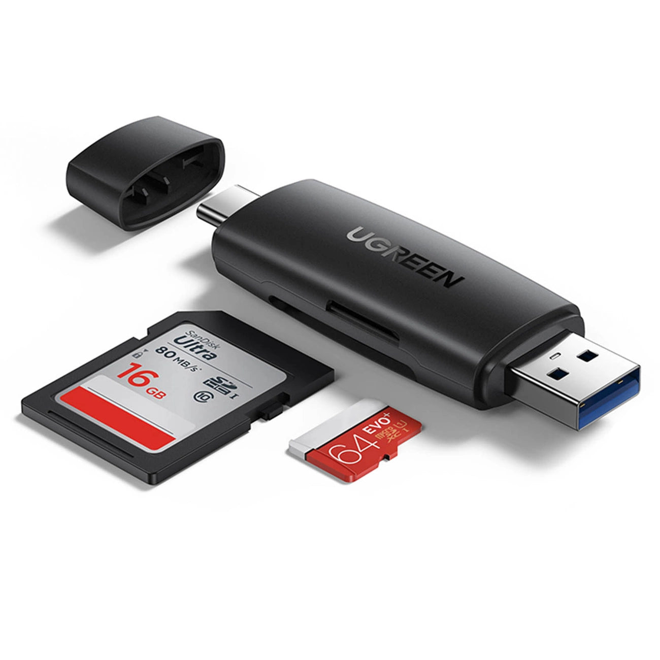 Lector de memorias dual SD/Micro SD Ugreen CM304 USB-A y USB-C (80191)