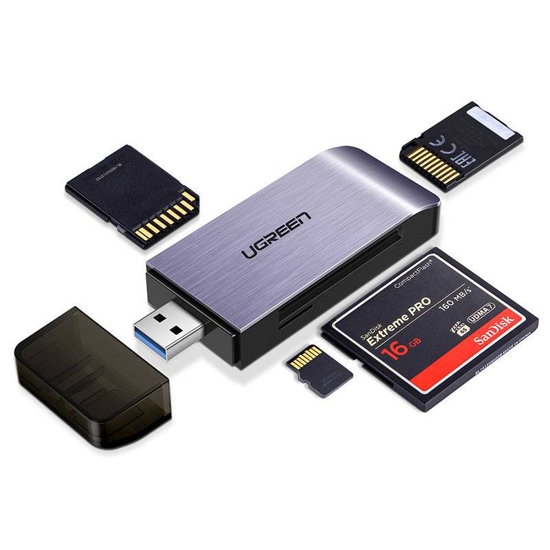 Lector de tarjetas 4 en 1 USB 3.0 Ugreen para SD/Micro SD/CF/MS (50541)