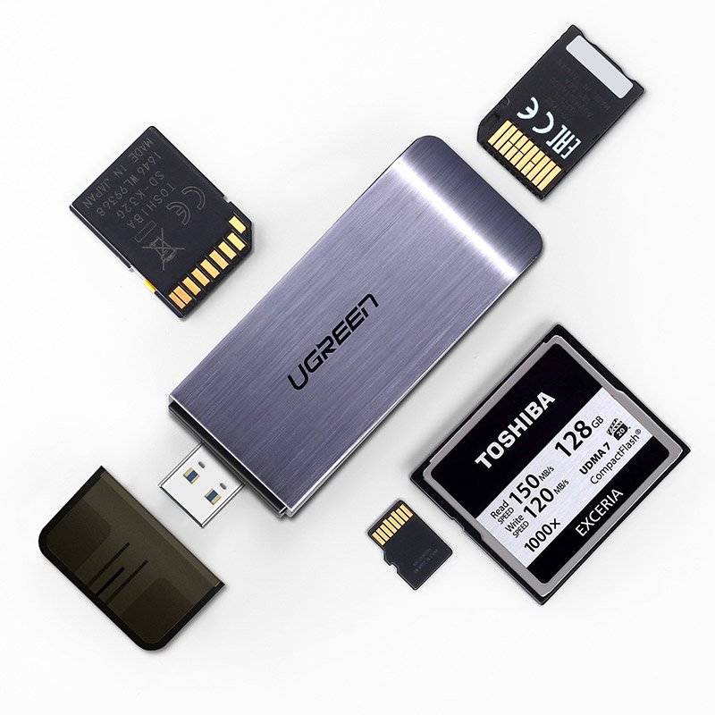 Lector de tarjetas 4 en 1 USB 3.0 Ugreen para SD/Micro SD/CF/MS (50541)