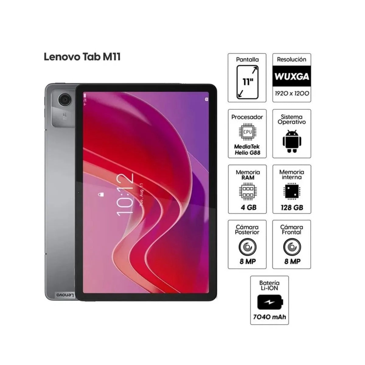 Tablet LENOVO Tab M11 11 4GB 128GB ZADA0354PE Luna Grey-ZADA0354PE