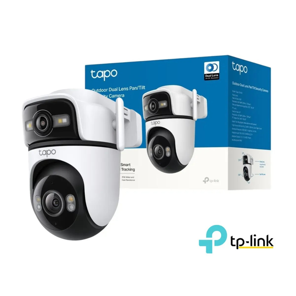 Cámara de Seguridad Tp-Link Dual 2K Tapo C545D 3+3MP para exteriores 360