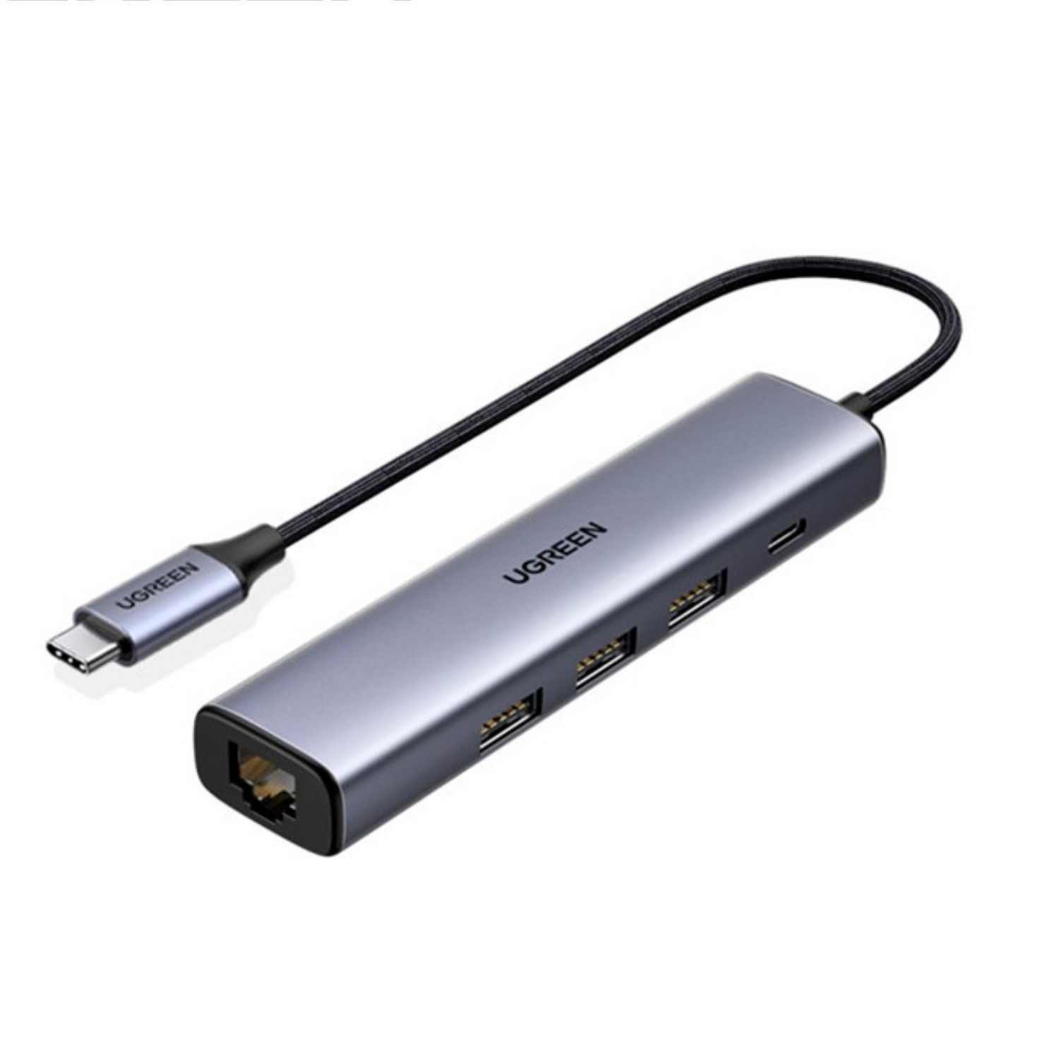 Adaptador Ugreen USB-C 5 en 1 USB 3.0/RJ45/USB-C (20932)
