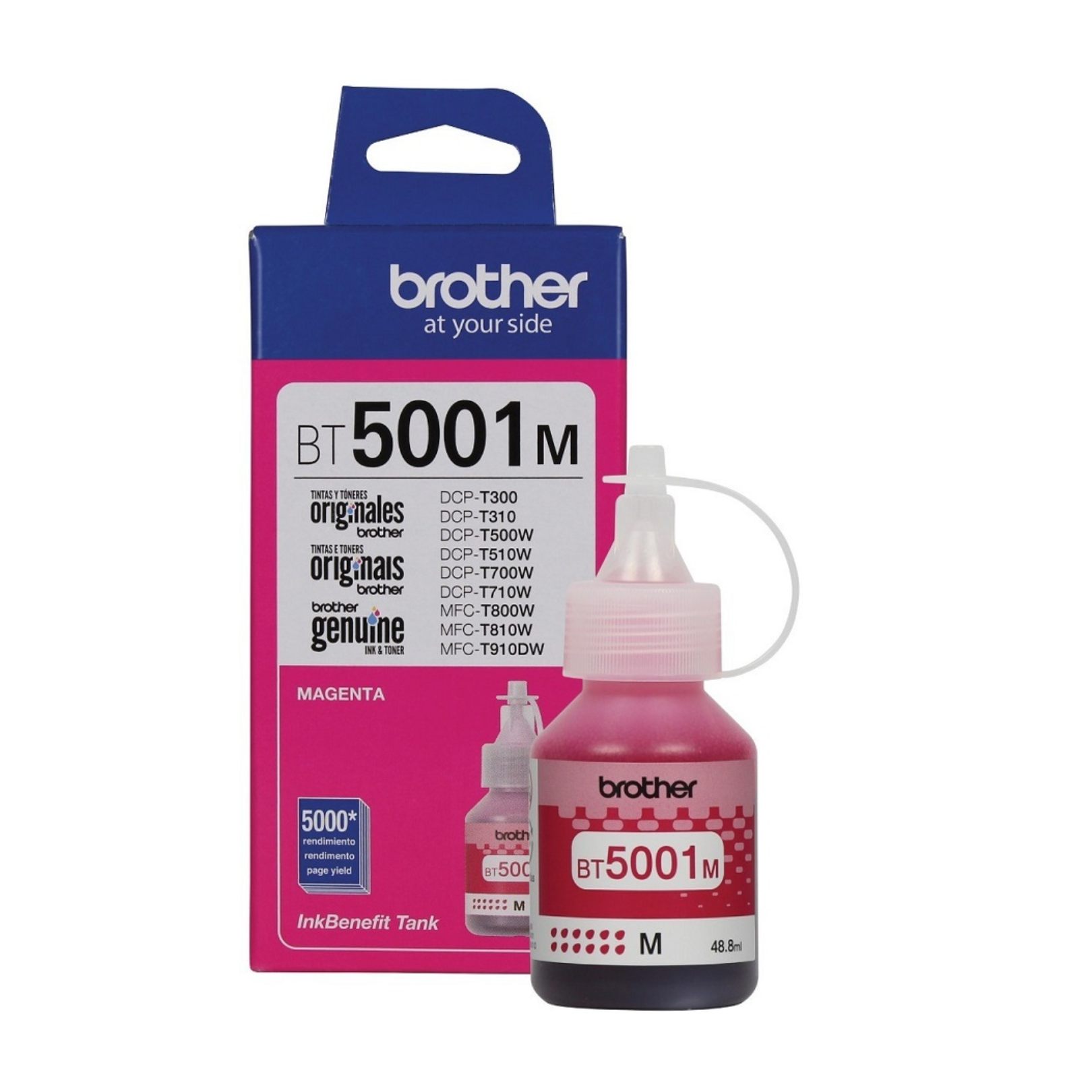 Botella de Tinta BROTHER BT5001M Magenta DCP-T300/T500W/T700W/T800W