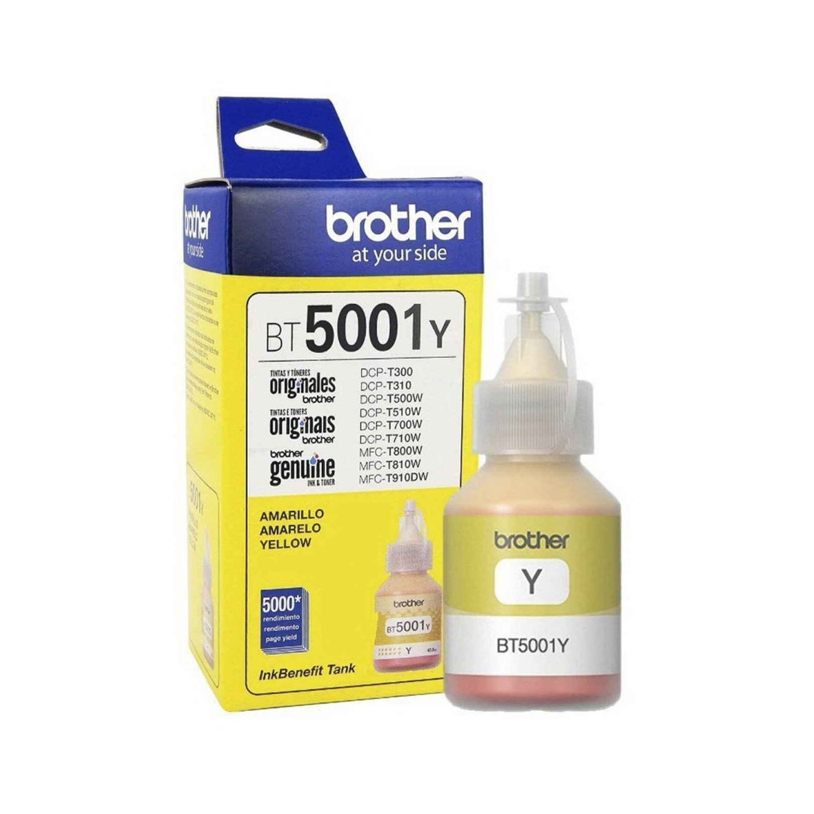 Botella de Tinta BROTHER BT5001Y Yellow DCP-T300/T500W/T700W/T800W