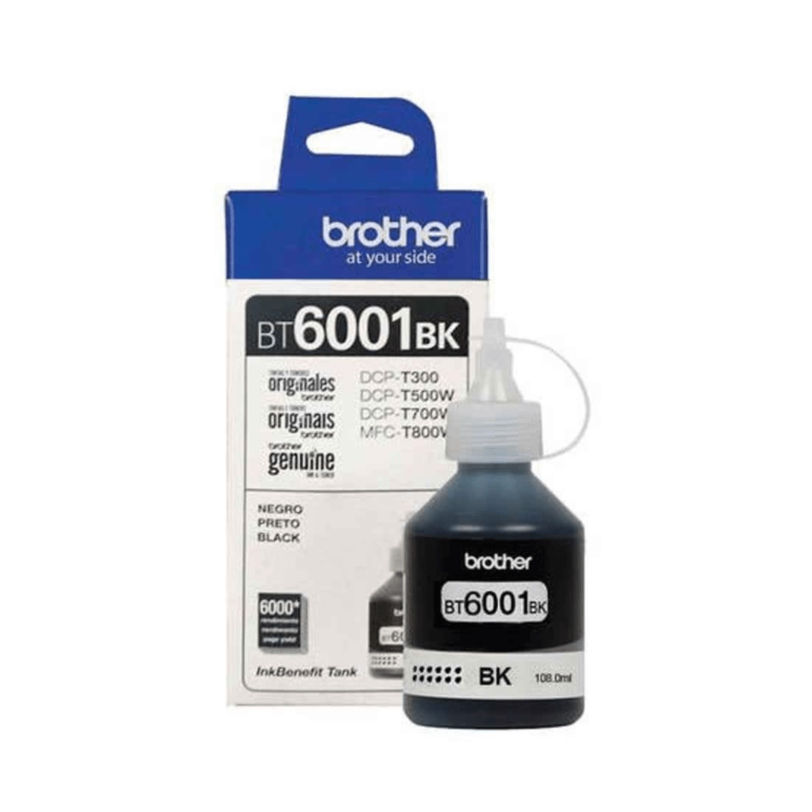 Botella de Tinta BROTHER BT6001BK Negro DCP-T300/T500W/T700W/T800W