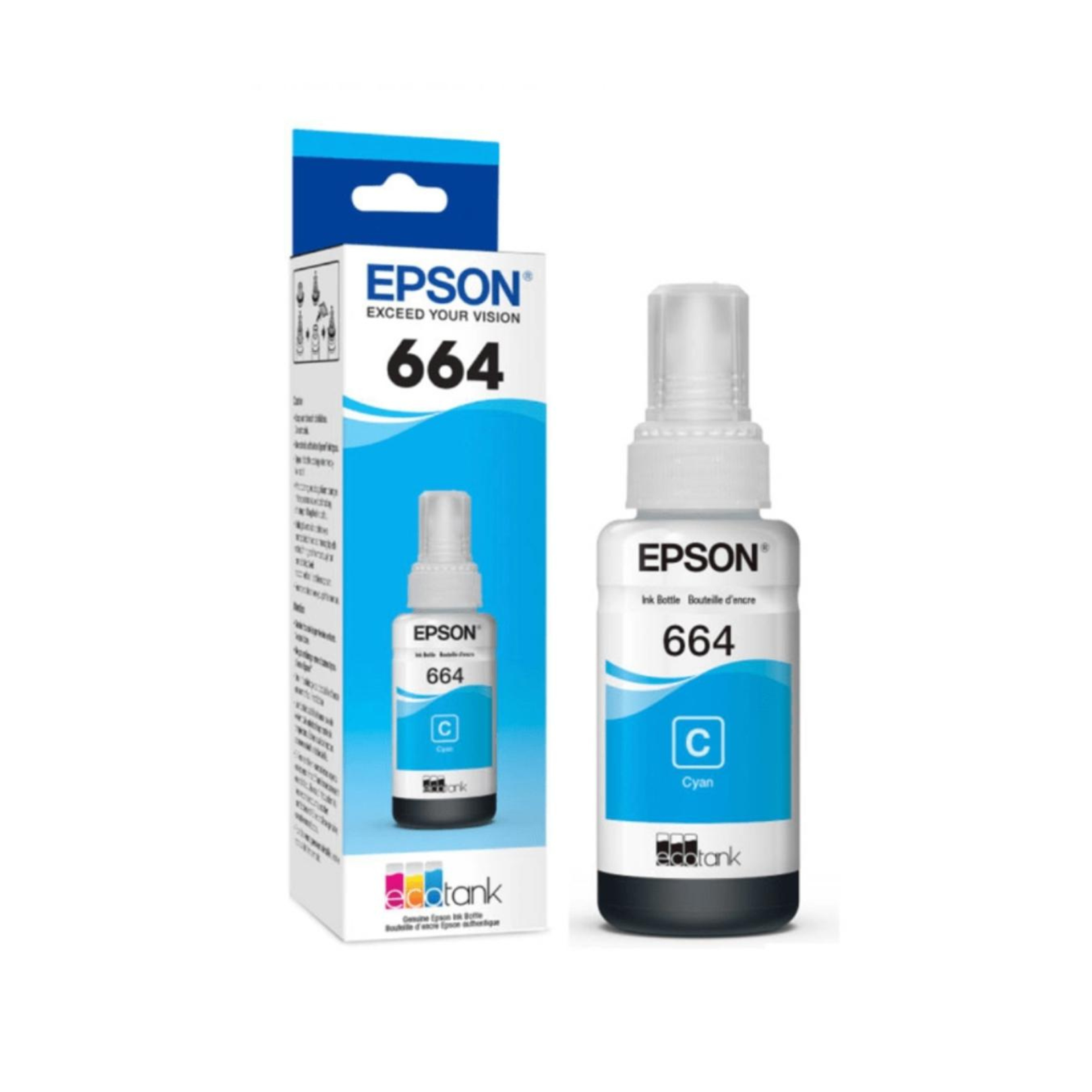 Botella de tinta Epson 664 Cian (T664220) L350/L210/L455/L565
