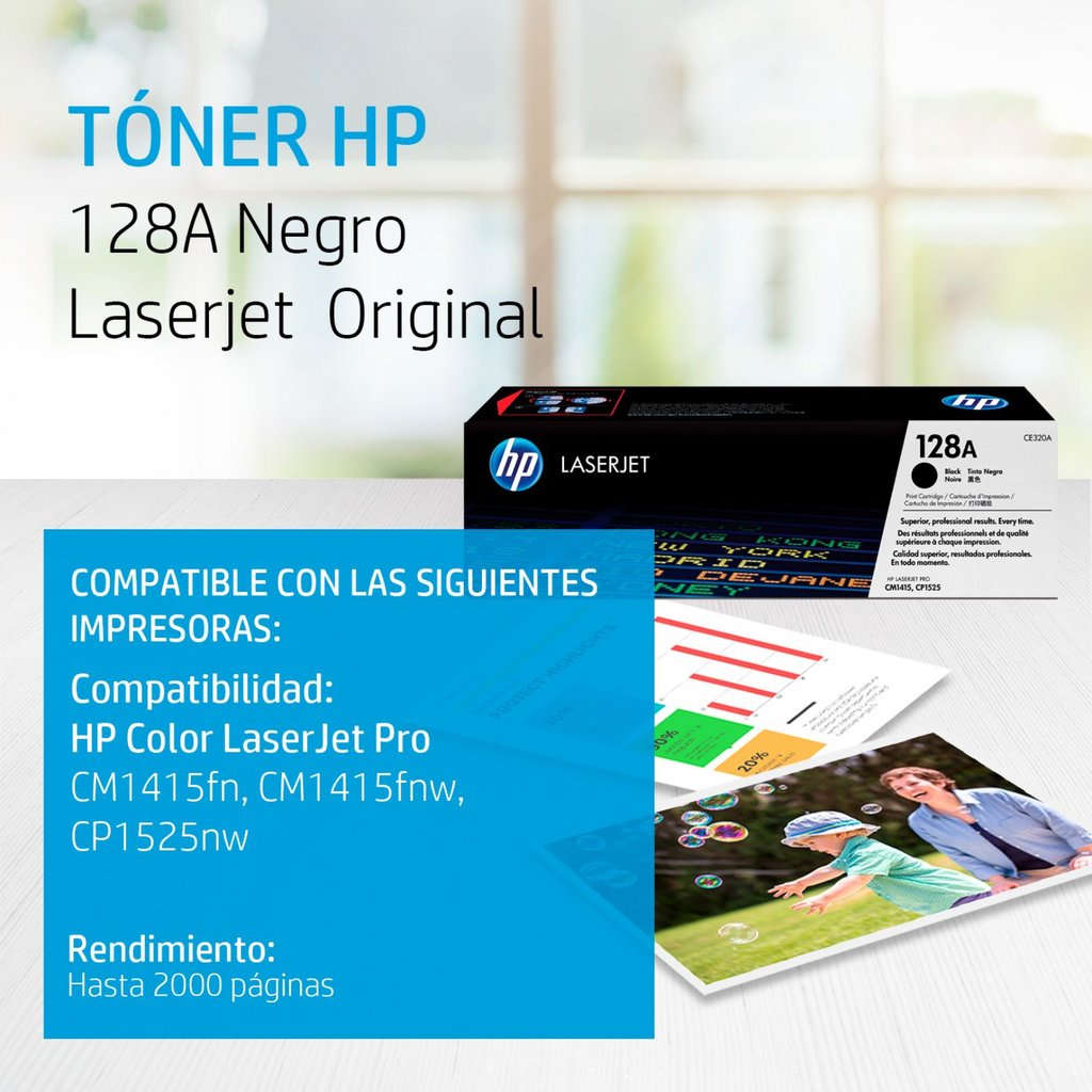 Toner Nero Compatibile HP CE320A 128A – 2000 Pagine – Per LaserJet Pro CM1415fn/fnw - Foto 4