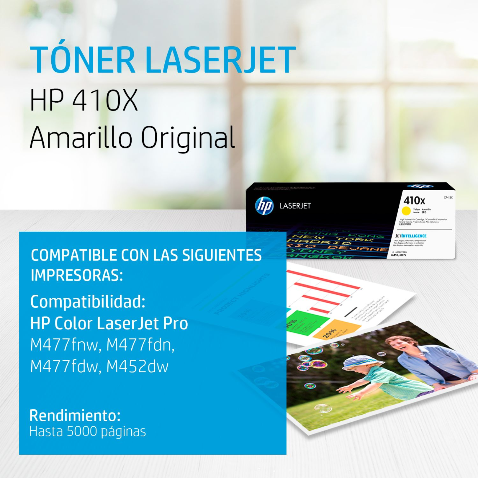 Toner HP 410X Yellow (CF412X) LaserJet M477/M478/M452 5000 Pag.