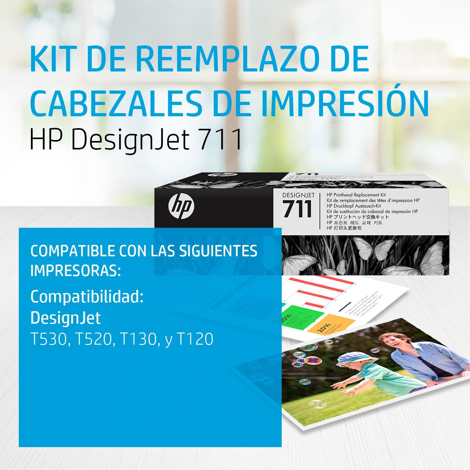 Kit de cabezal de impresión HP 711 para plotter DesignJet T530, T520,