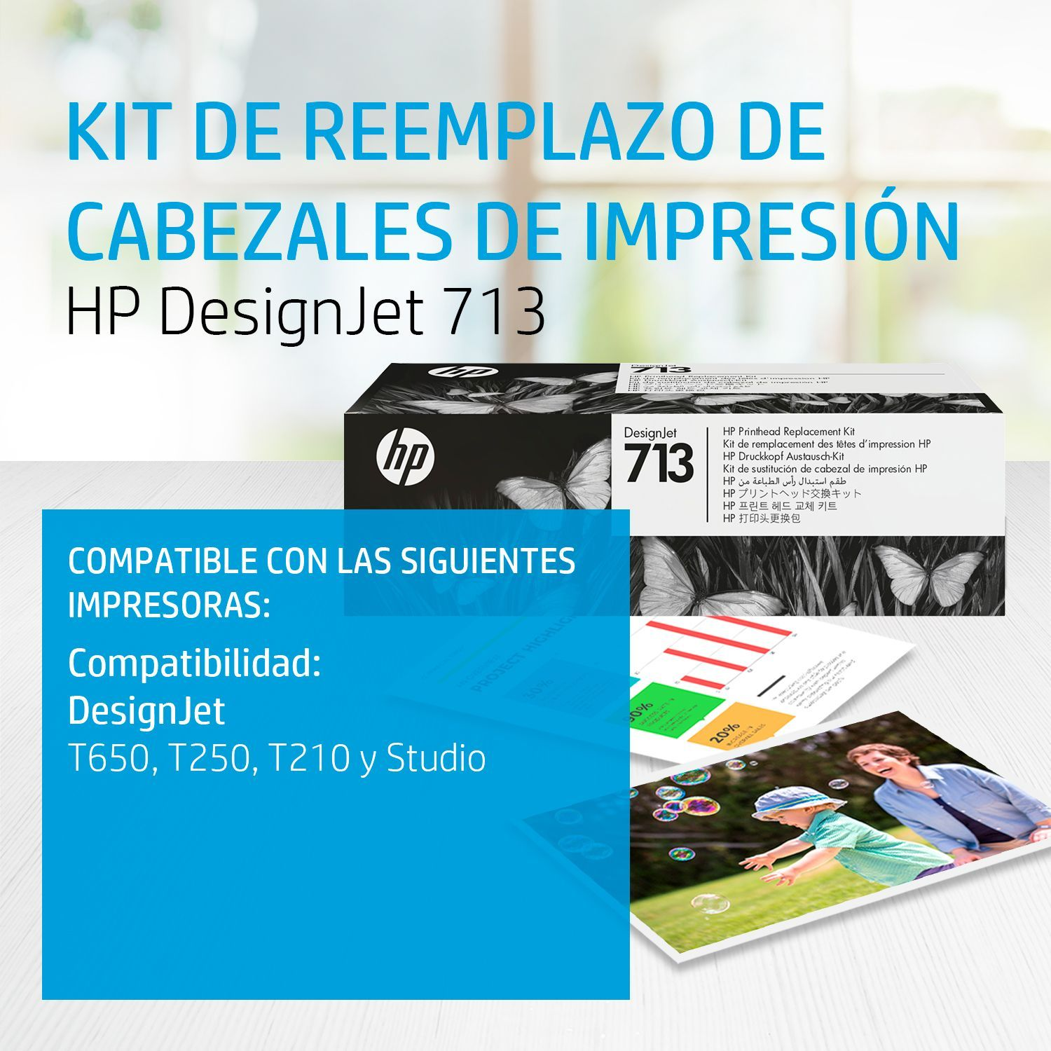 Kit de cabezal de impresión HP 713 para plotter DesignJet T650, T630, T250, T230, T210 (3ED58A)