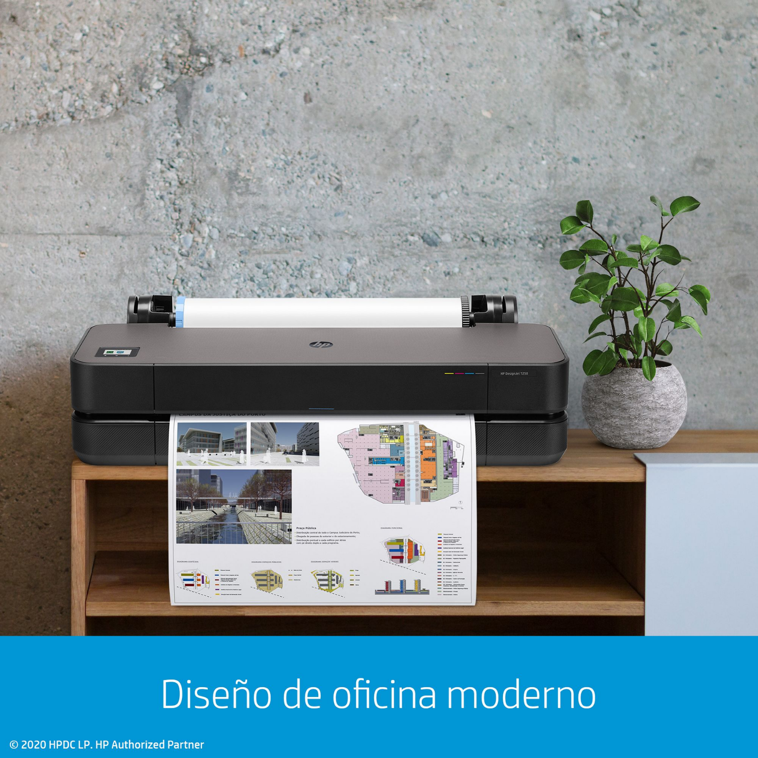 Impresora Plotter HP DesignJet T250 24-in Printer A-1 (5HB06A)