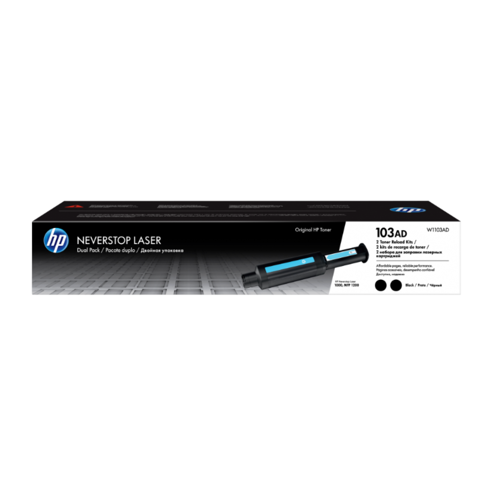 Pack x2 Toner HP 103A Negro (W1103AD) Laser Neverstop 1000/1200 2500 Pag. C/U