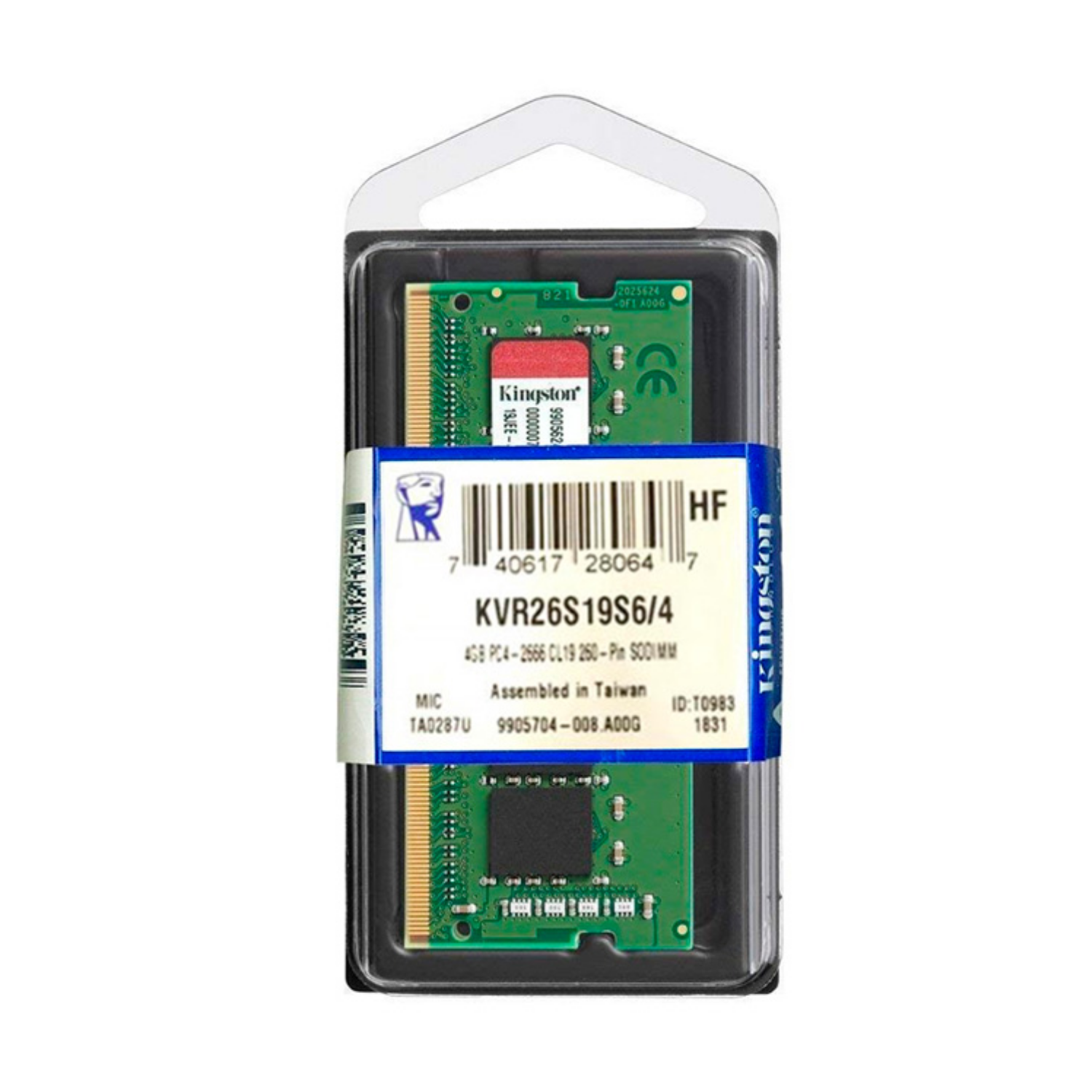 Memoria Ram Kingston DDR4 4GB 2666MHZ Sodimm (KVR26S19S6/4)