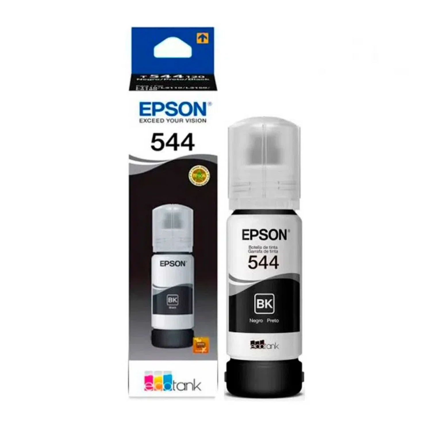 Botella de Tinta Epson 544 Negro (T544120) L1110/L3110/L3210/L3150/L3160/L5190