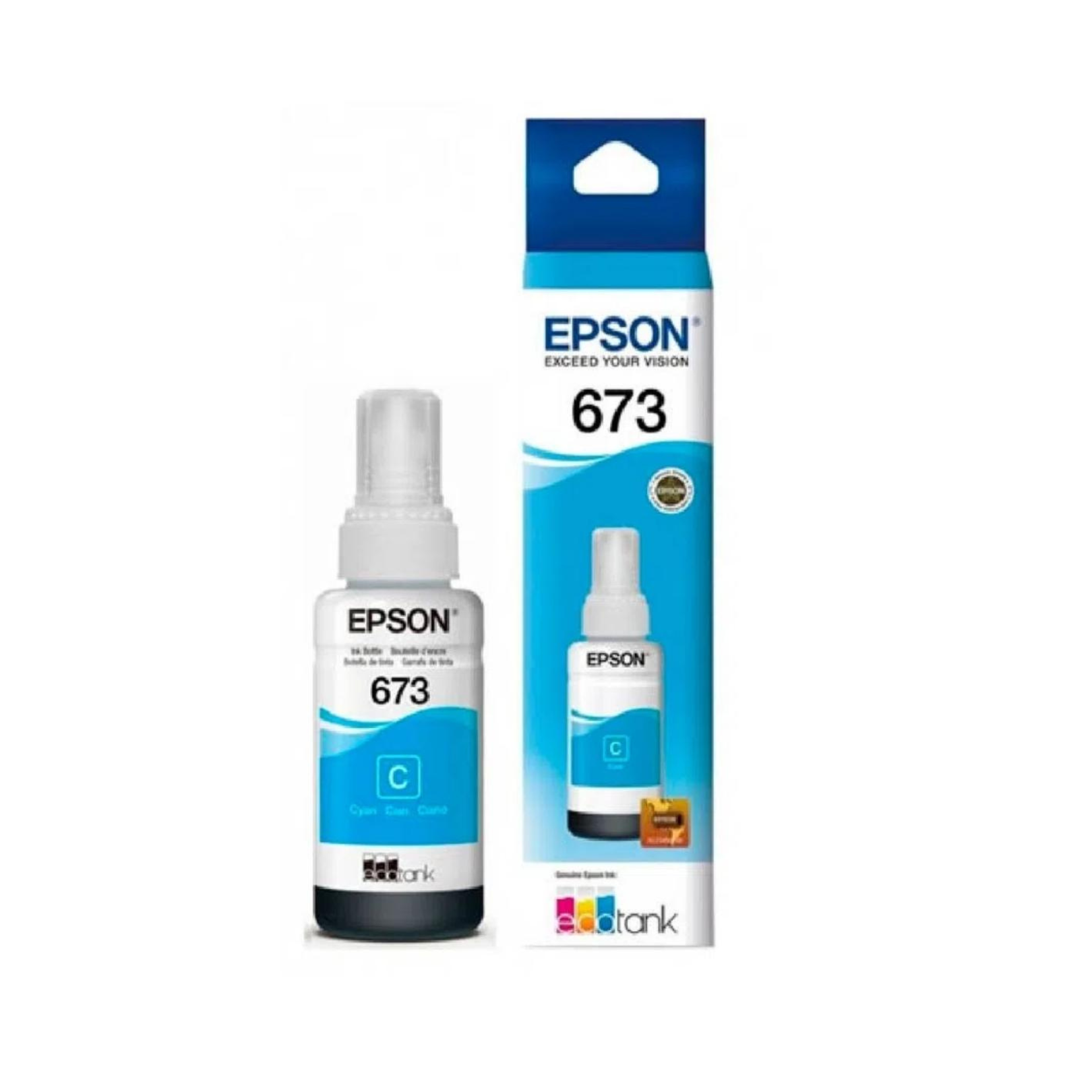 Botella de tinta Epson 673 Cian (T673220) L800/L805/L850/L1800