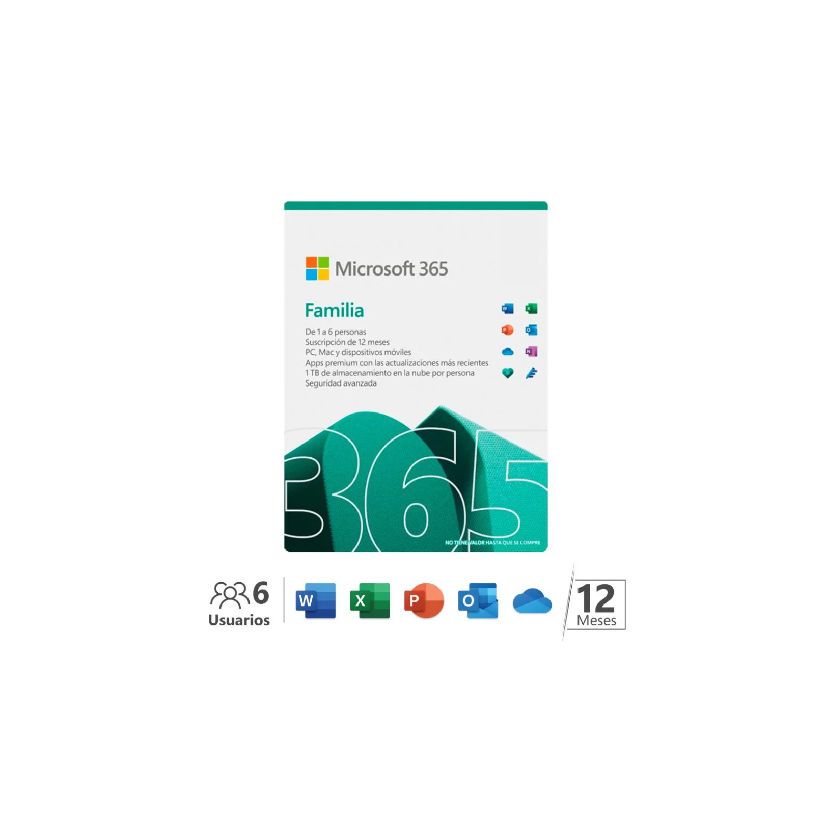 Microsoft Office 365 Familiar, 6 Usuarios, 12 Meses (6GQ-00088TP)